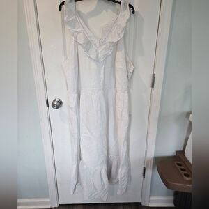 Vineyard Vines For Target White Rufdle V Neck Dress Size 3x